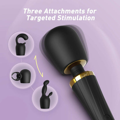 Tracy's Dog Wand Vibrator with 3 Attachments for G-spot and Prostate Stimulation.