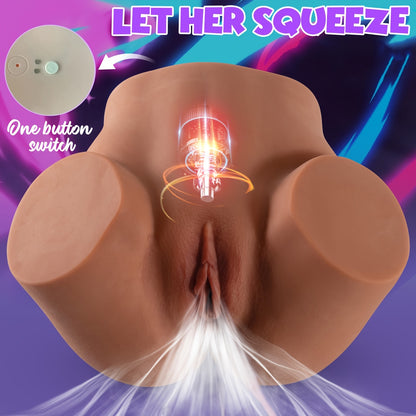 Realistischer 3D-texturierter saugender vibrierender männlicher Masturbator mit wiederaufladbarem Akku