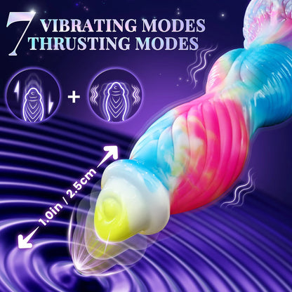 Traumhafter 10-Zoll-Fernbedienungs-Stoß-Monster-Dildo-Vibrator Riesiger Penis